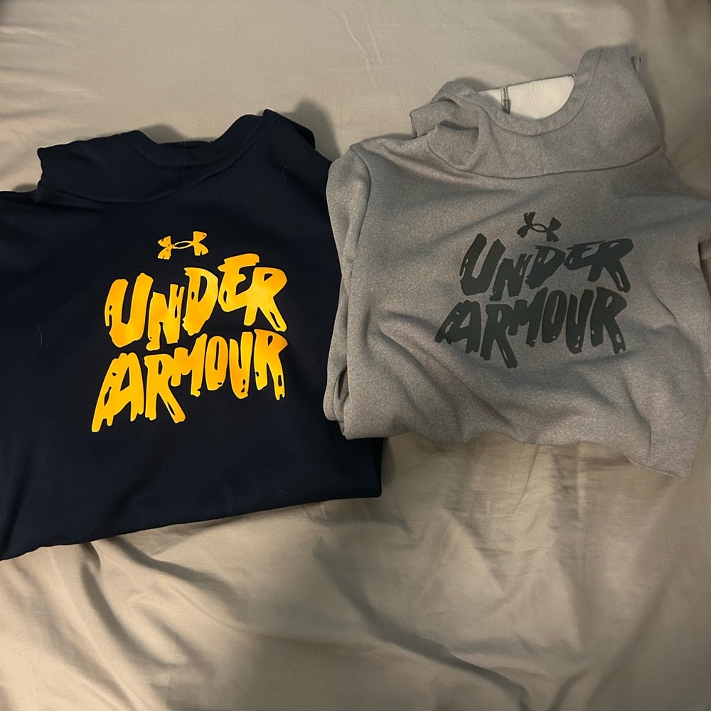 Under Armour Kids' Navy and Gray Hoodies